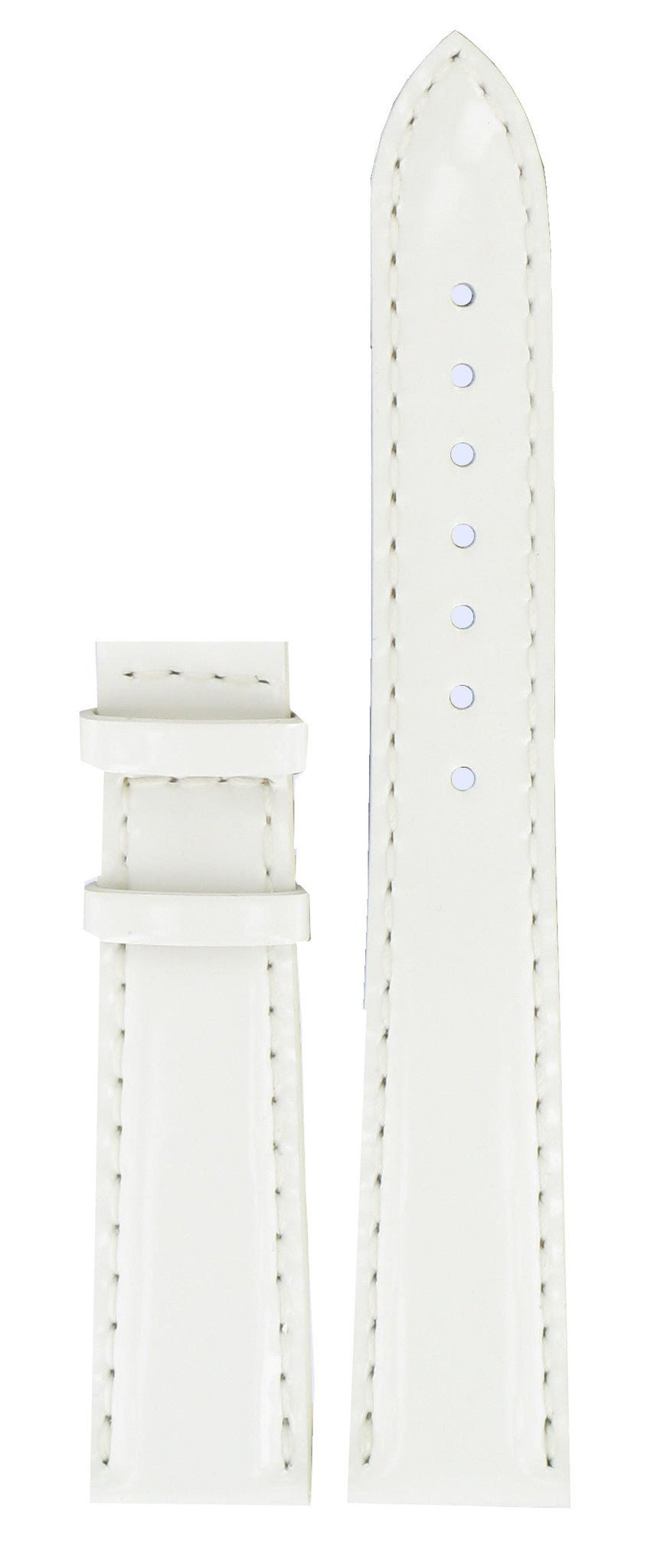 Tissot T008217A Watch Band T610027737 White Leather 17 mm PRC 100 - Watch Plaza