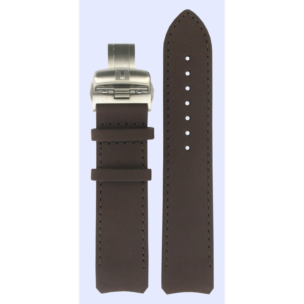 Tissot T013420A Watch Band T600028696 Dark Brown Leather 21 mm T - Touch - Watch Plaza