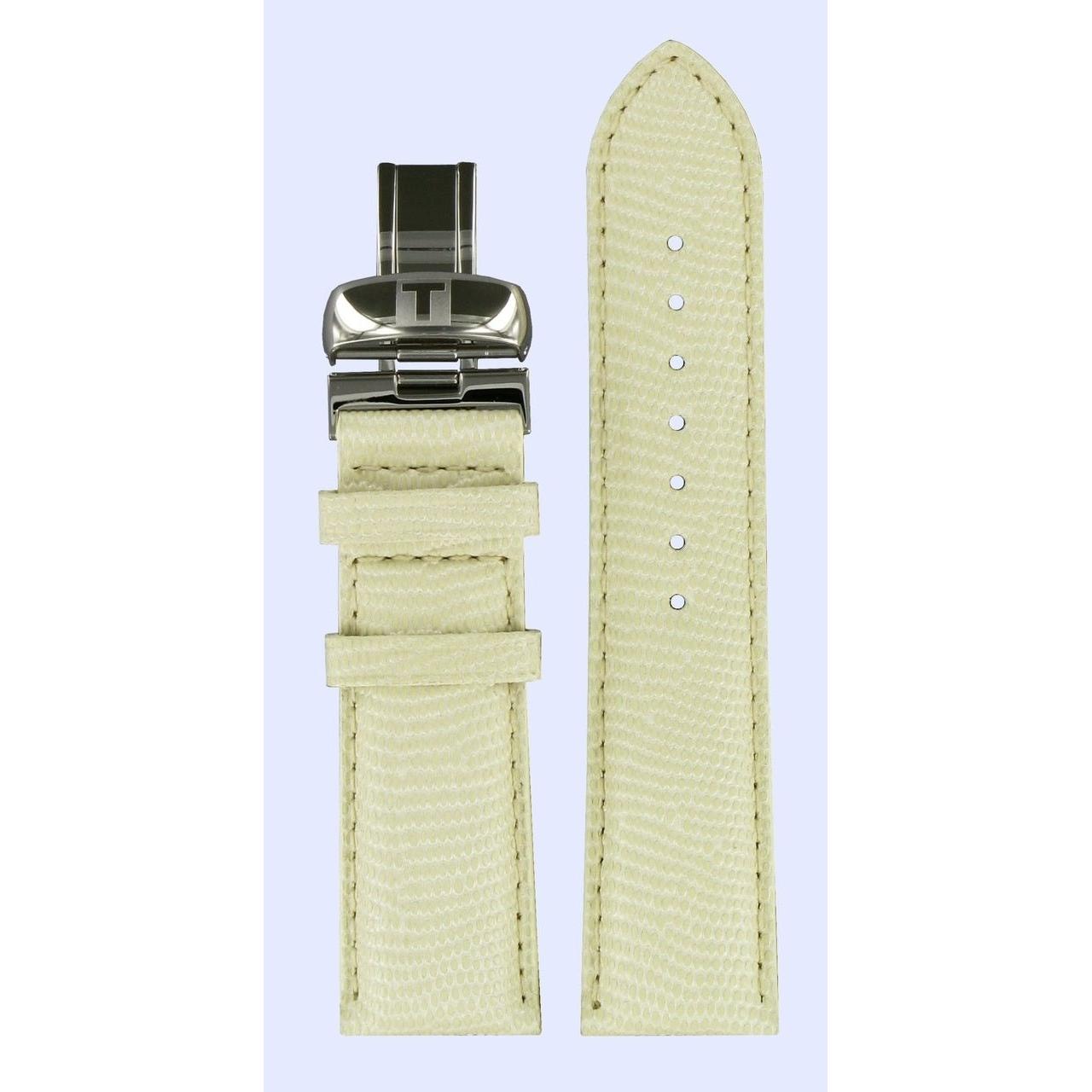 Tissot T014427A Watch Band T600028547 White Leather 20 mm PRC 200 - Watch Plaza
