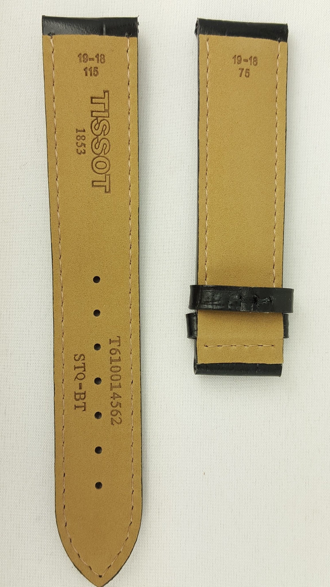 Tissot T014430, T17152 Watch Band T610014562 Black Leather 19 mm PRC - 200 - Watch Plaza