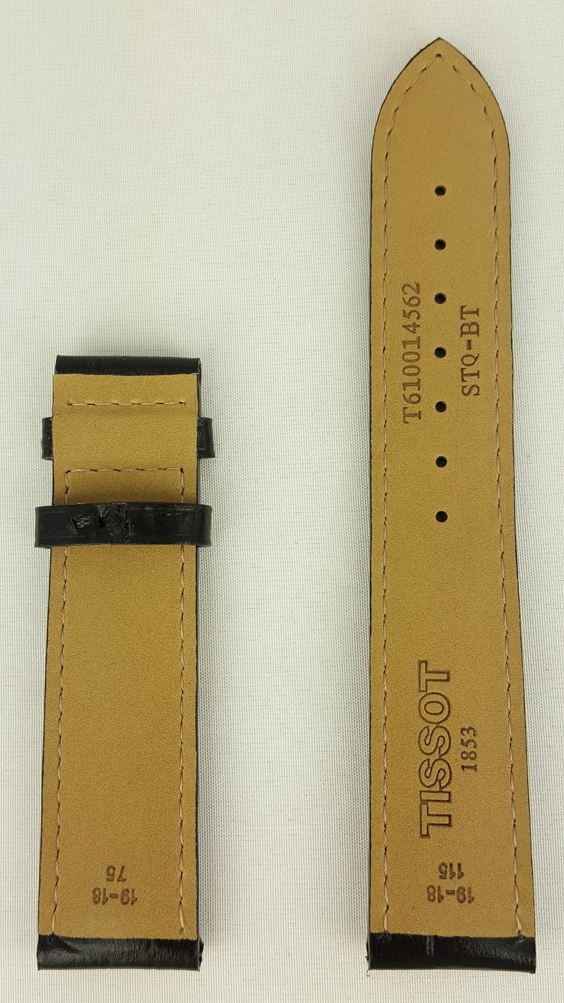 Tissot T014430, T17152 Watch Band T610014562 Black Leather 19 mm PRC - 200 - Watch Plaza