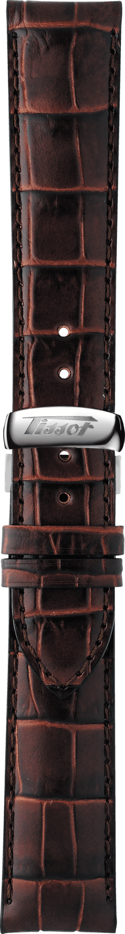 Tissot T019430 Visodate & Le Locle Watch Band T600013382 Dark Brown Leather 20 mm Heritage - Watch Plaza