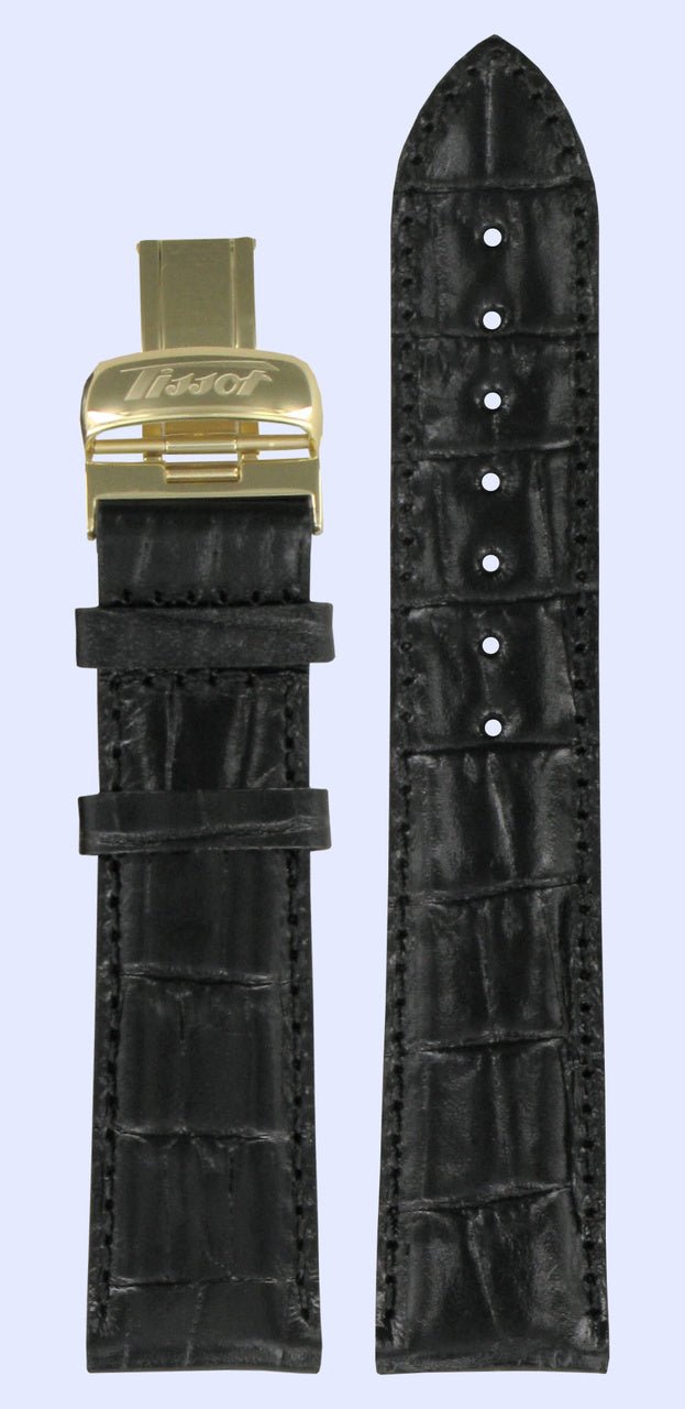 Tissot T019430A Watch Band T600029776 Black Leather 20 mm Visodate - Watch Plaza