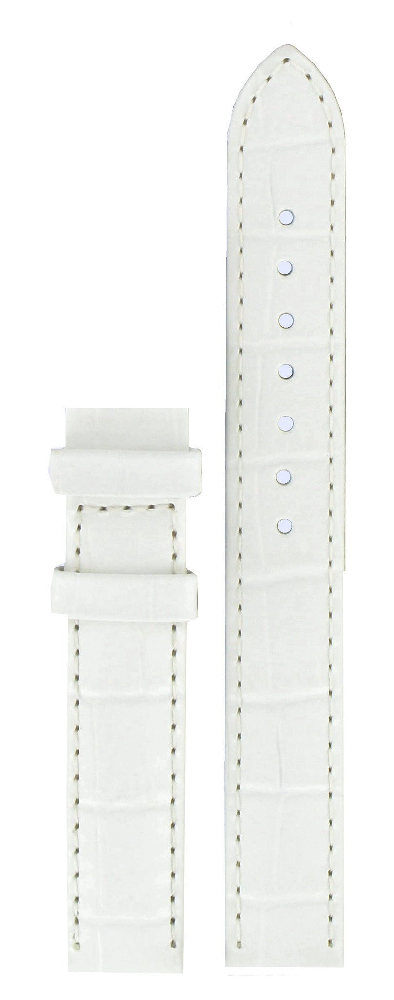 Tissot T02125571 Watch Band T610020014 White Leather 14 mm T - Wave - Watch Plaza