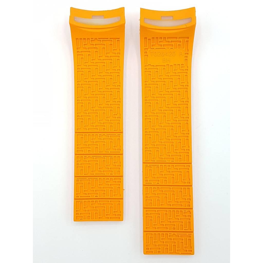 Tissot T026420A Watch Band T610027546 Orange Silicone 22 mm Sea - Touch - Watch Plaza