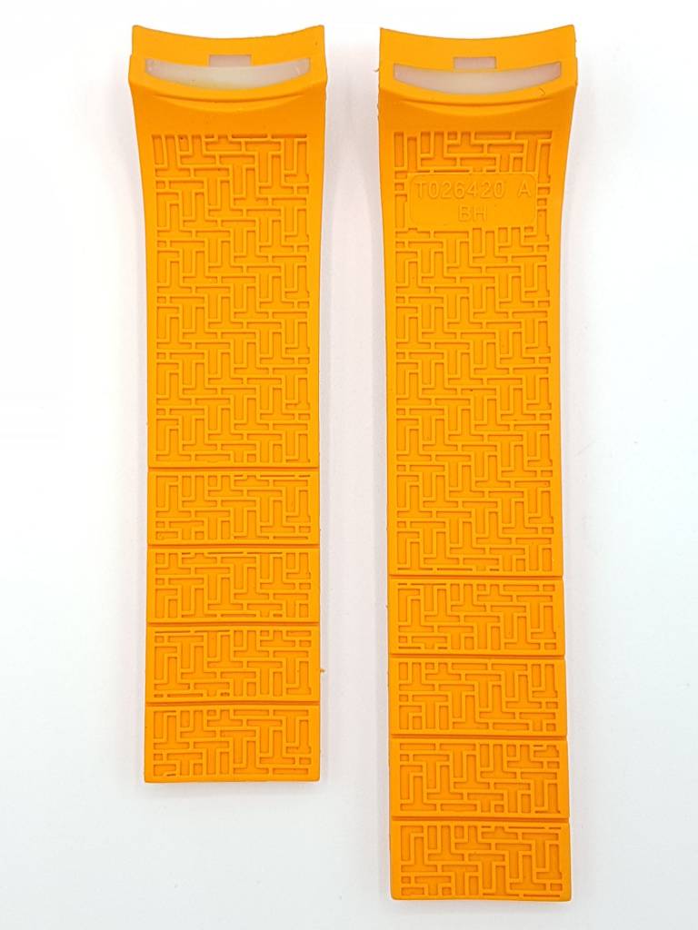 Tissot T026420A Watch Band T610027546 Orange Silicone 22 mm Sea - Touch - Watch Plaza