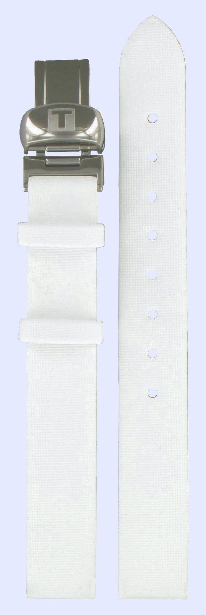 Tissot T03155580 Watch Band T600013472 White Leather 12 mm Flower Power - Watch Plaza