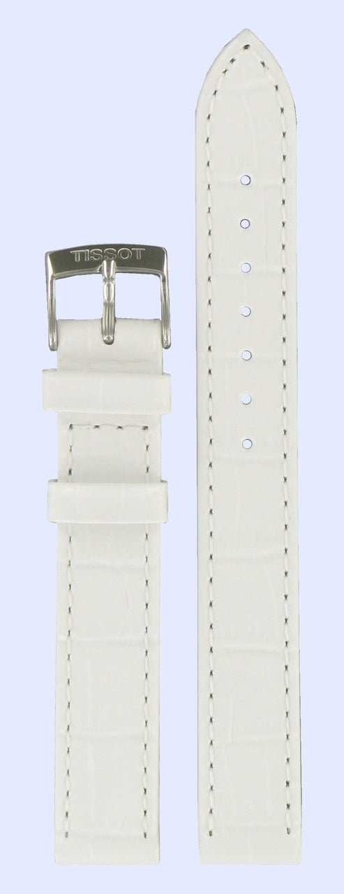 Tissot T033210A Watch Band T600027943 White Leather 14 mm Classic Dream - Watch Plaza