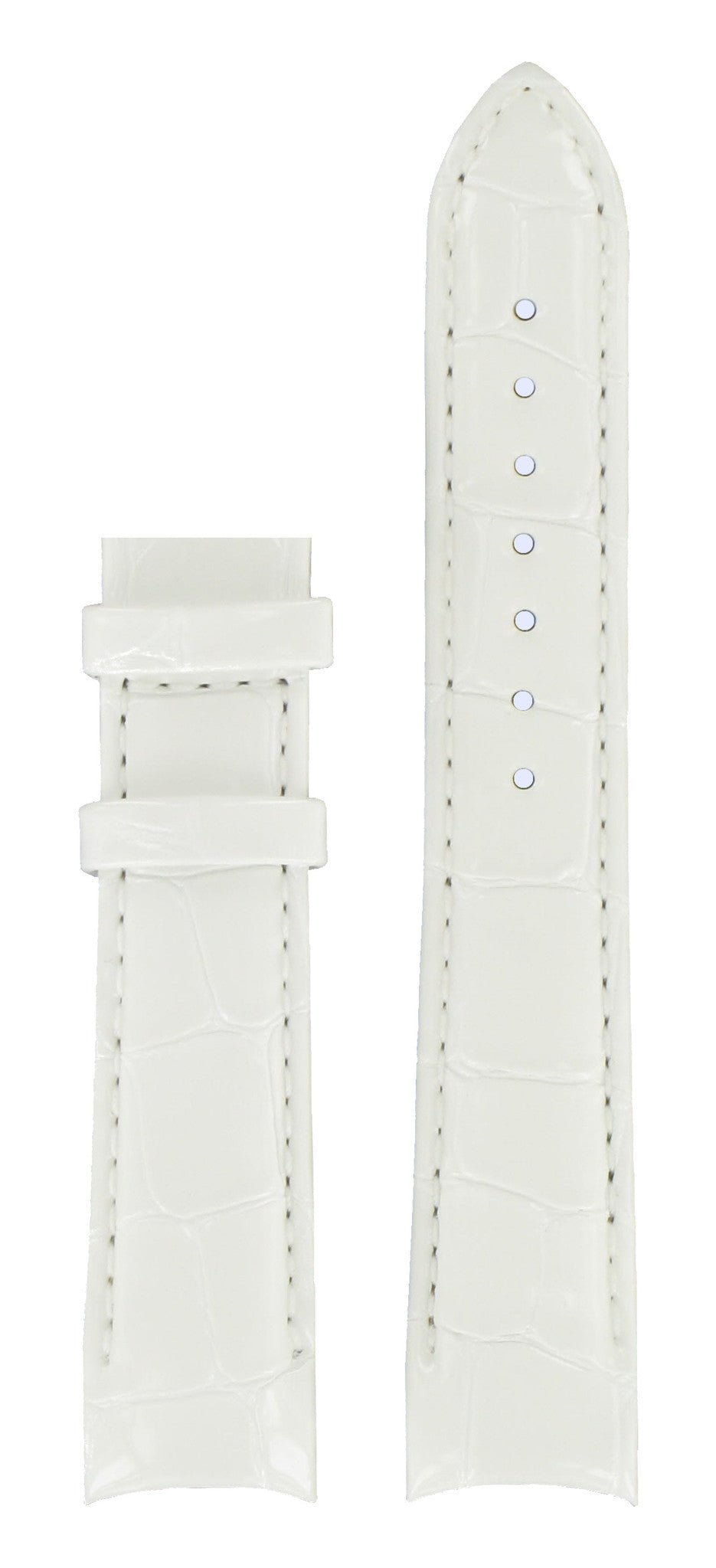 Tissot T035207A Watch Band T610032636 White Leather 18 mm Couturier - Watch Plaza