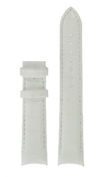 Tissot T035246A Watch Band T610034792 White Leather 18 mm Couturier - Watch Plaza