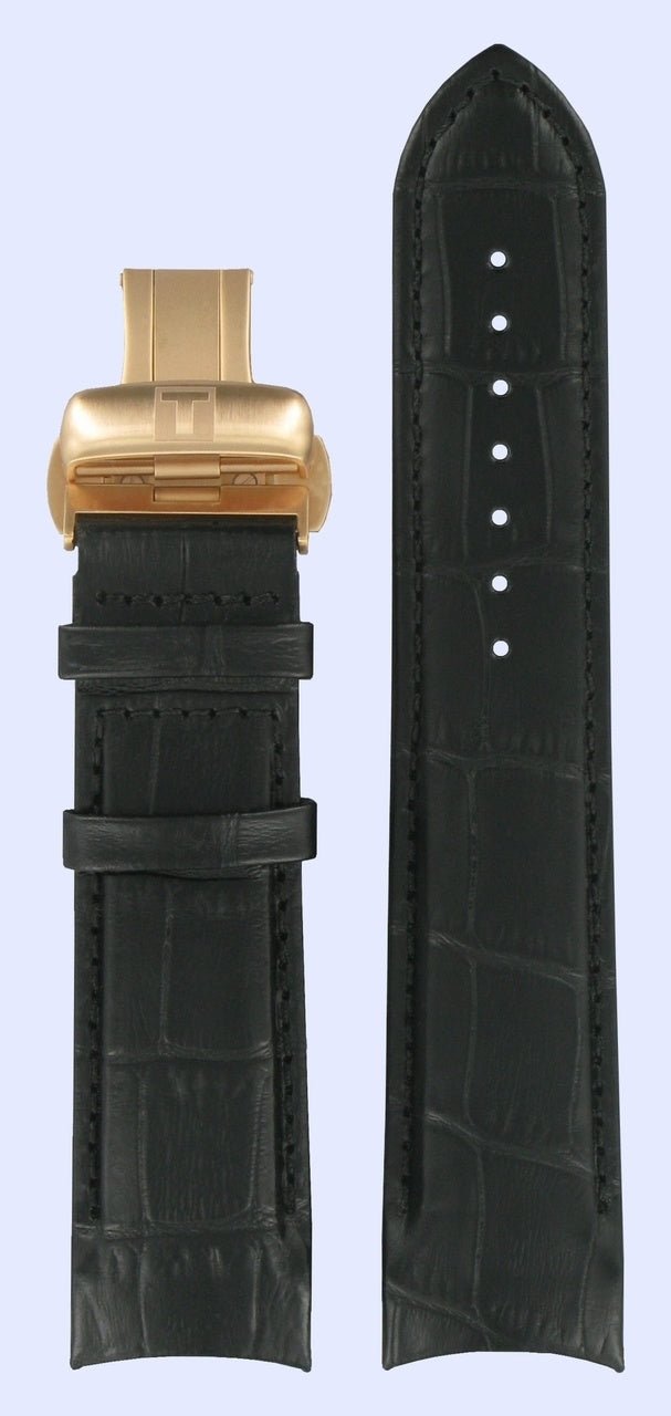 Tissot T035407A & T035428A Watch Band T600028557 Black Leather 22 mm Couturier - Watch Plaza