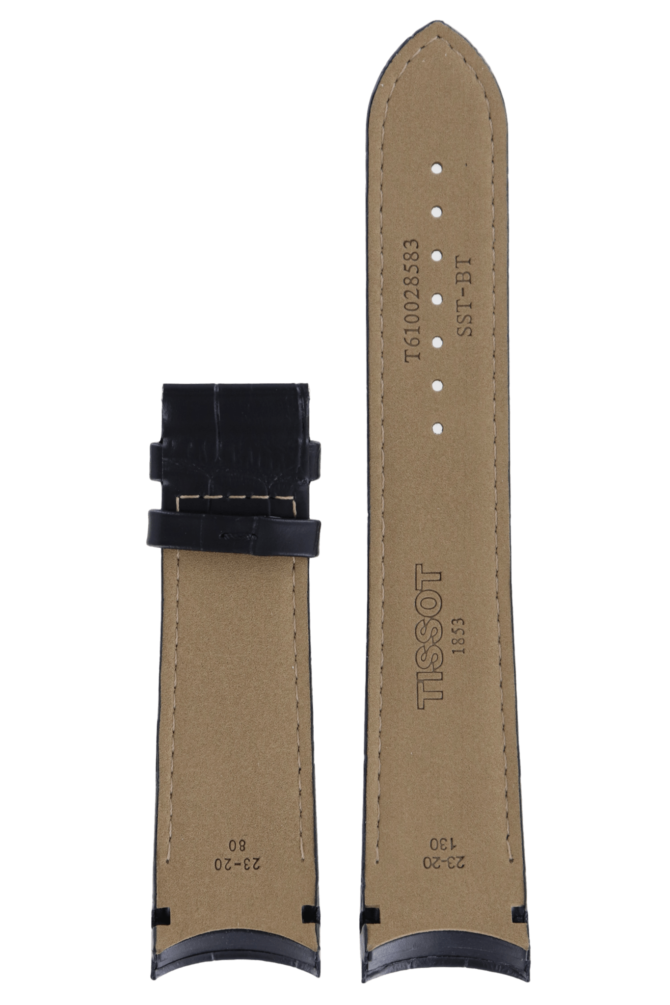 Tissot T035439A & T035617A - XL Watch Band T610028583 Black Leather 23 mm Couturier - Watch Plaza