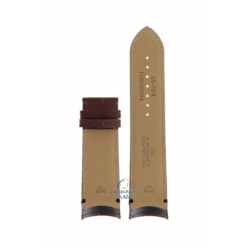 Tissot T035627A - T - Classic Watch Band T610028611 Brown Leather 24 mm Couturier - Watch Plaza