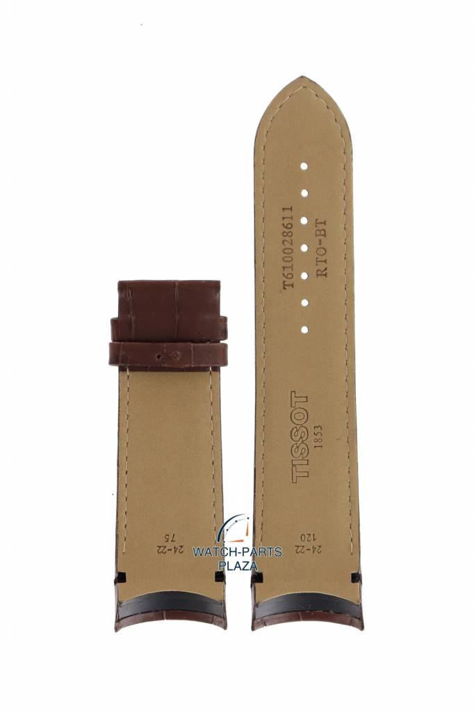 Tissot T035627A - T - Classic Watch Band T610028611 Brown Leather 24 mm Couturier - Watch Plaza