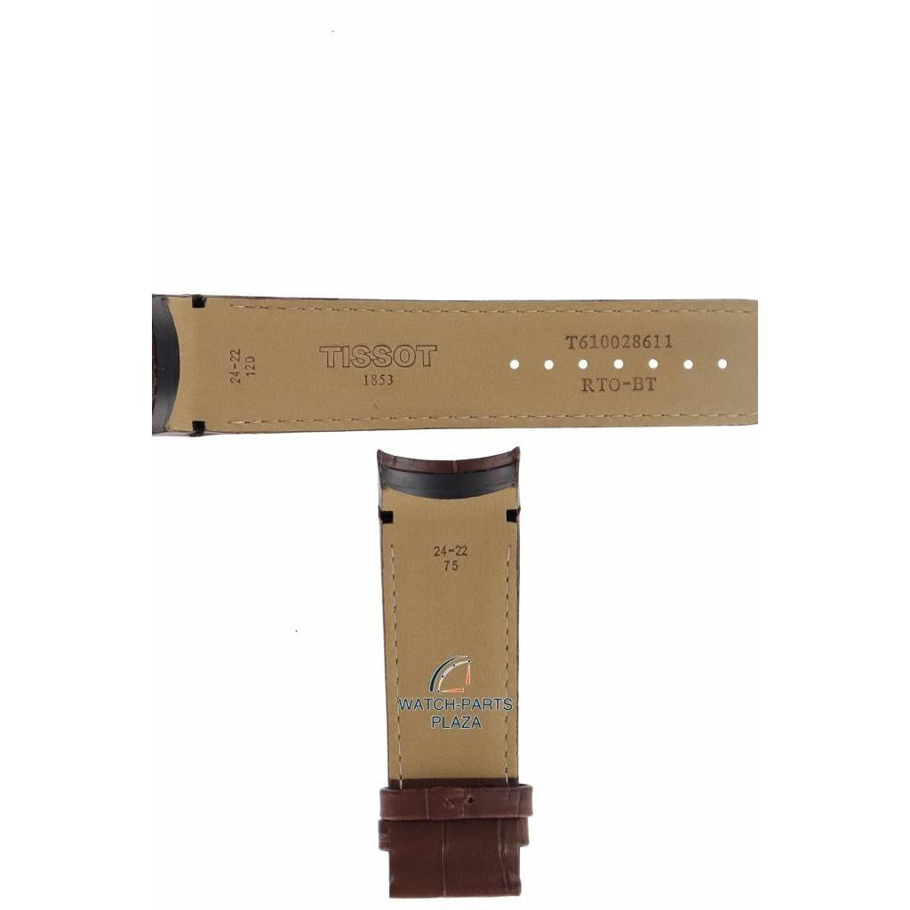 Tissot T035627A - T - Classic Watch Band T610028611 Brown Leather 24 mm Couturier - Watch Plaza