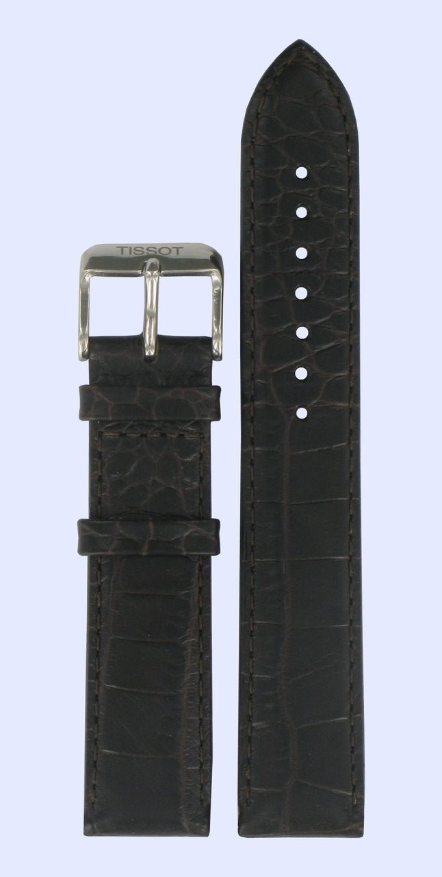 Tissot T038430A Watch Band T600029097 Dark Brown Leather 19 mm T - One - Watch Plaza