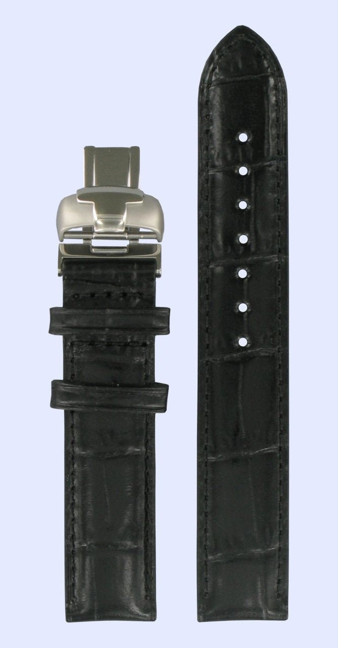 Tissot T050207A & T050217A Watch Band T600029817 Black Leather 16 mm Lady Heart - Watch Plaza