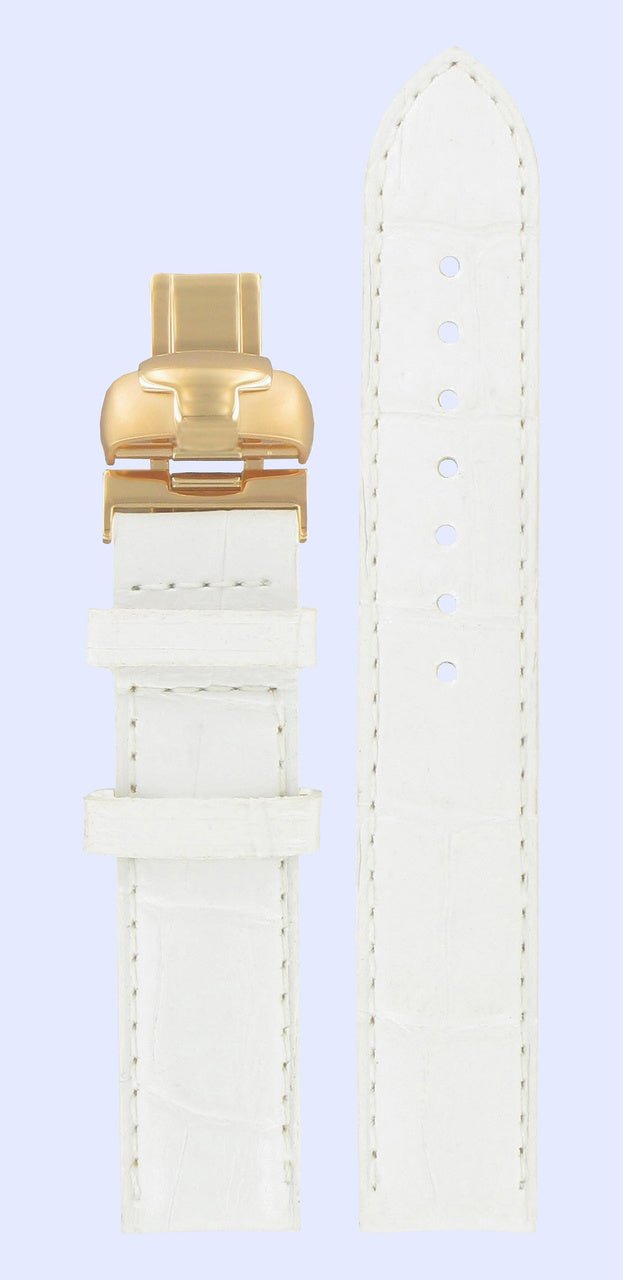 Tissot T050207A & T050217A Watch Band T600029846 White Leather 16 mm Lady Heart - Watch Plaza