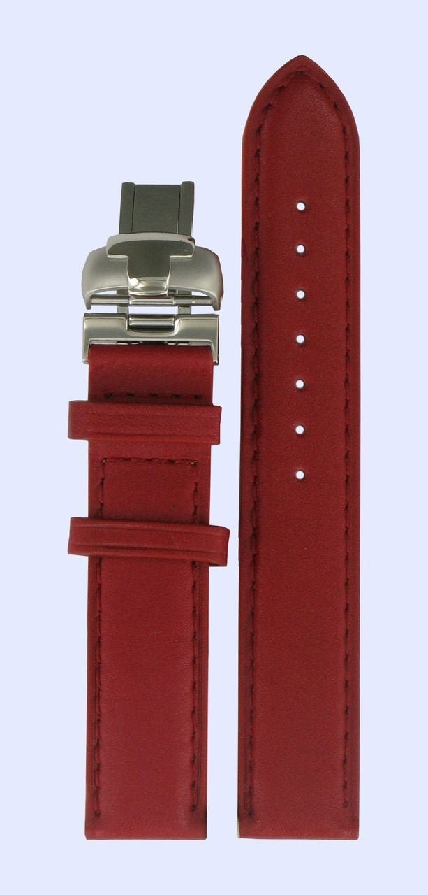 Tissot T050207A Watch Band T600029943 Red Leather 16 mm Lady Heart - Watch Plaza