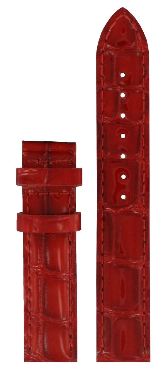 Tissot T050207A Watch Band T610031524 Red Leather 16 mm Lady Heart - Watch Plaza