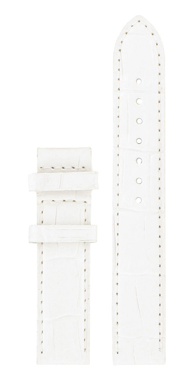 Tissot T050207A - XL Watch Band T610034245 White Leather 16 mm Lady Heart - Watch Plaza