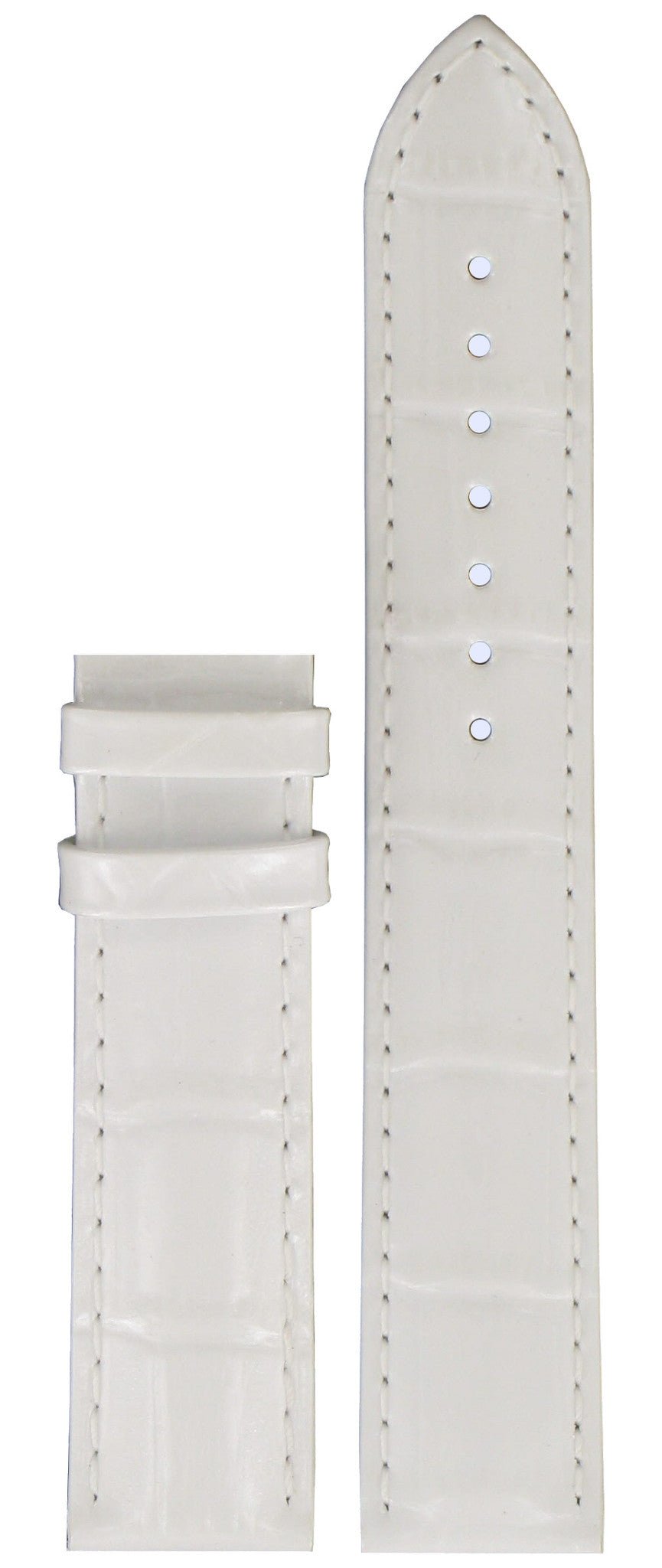 Tissot T055417A & T055410A Watch Band T610032787 White Leather 19 mm PRC 200 - Watch Plaza