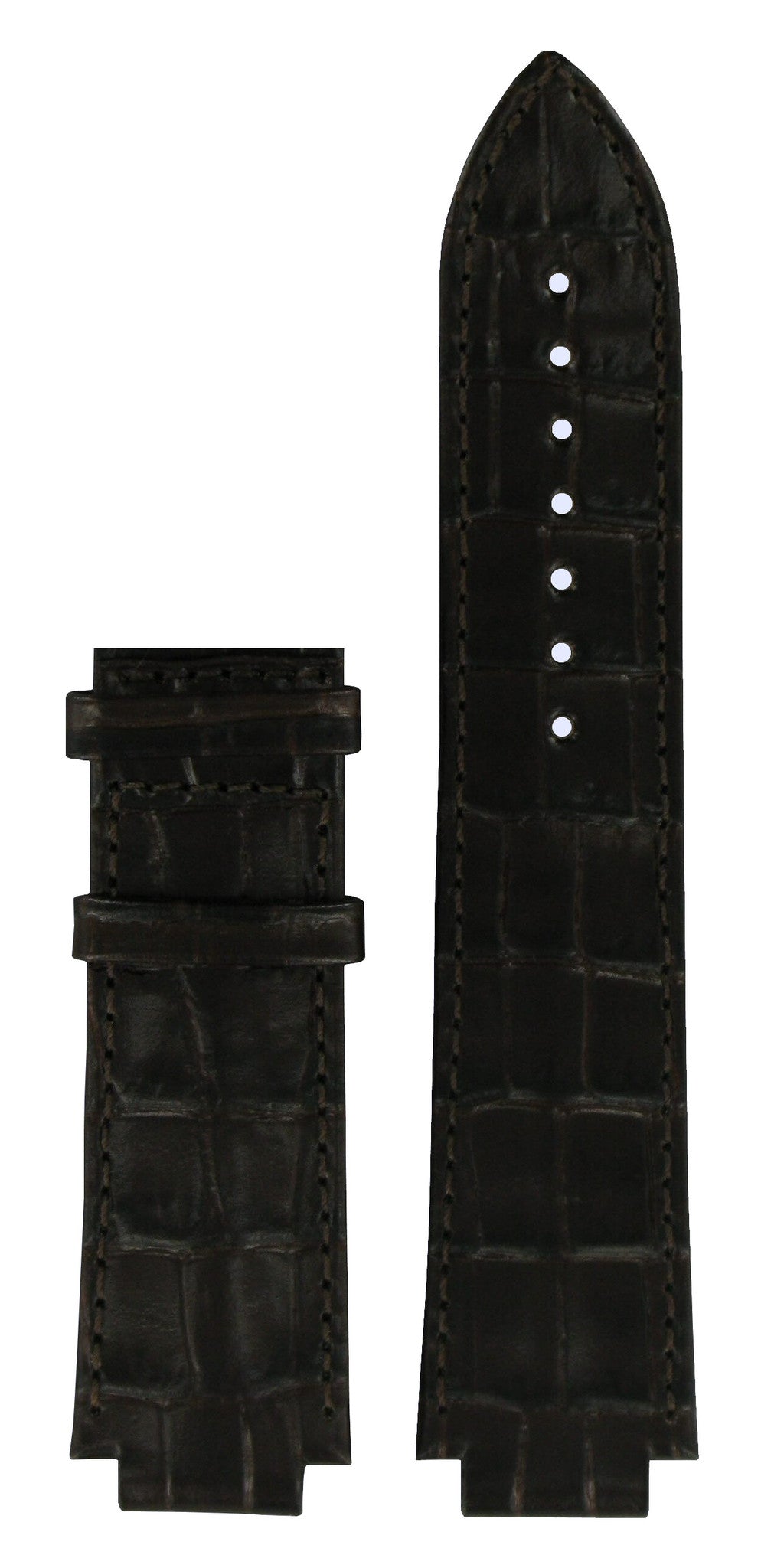 Tissot T061510A Watch Band T610031276 Dark Brown Leather 15 mm TXL - Watch Plaza