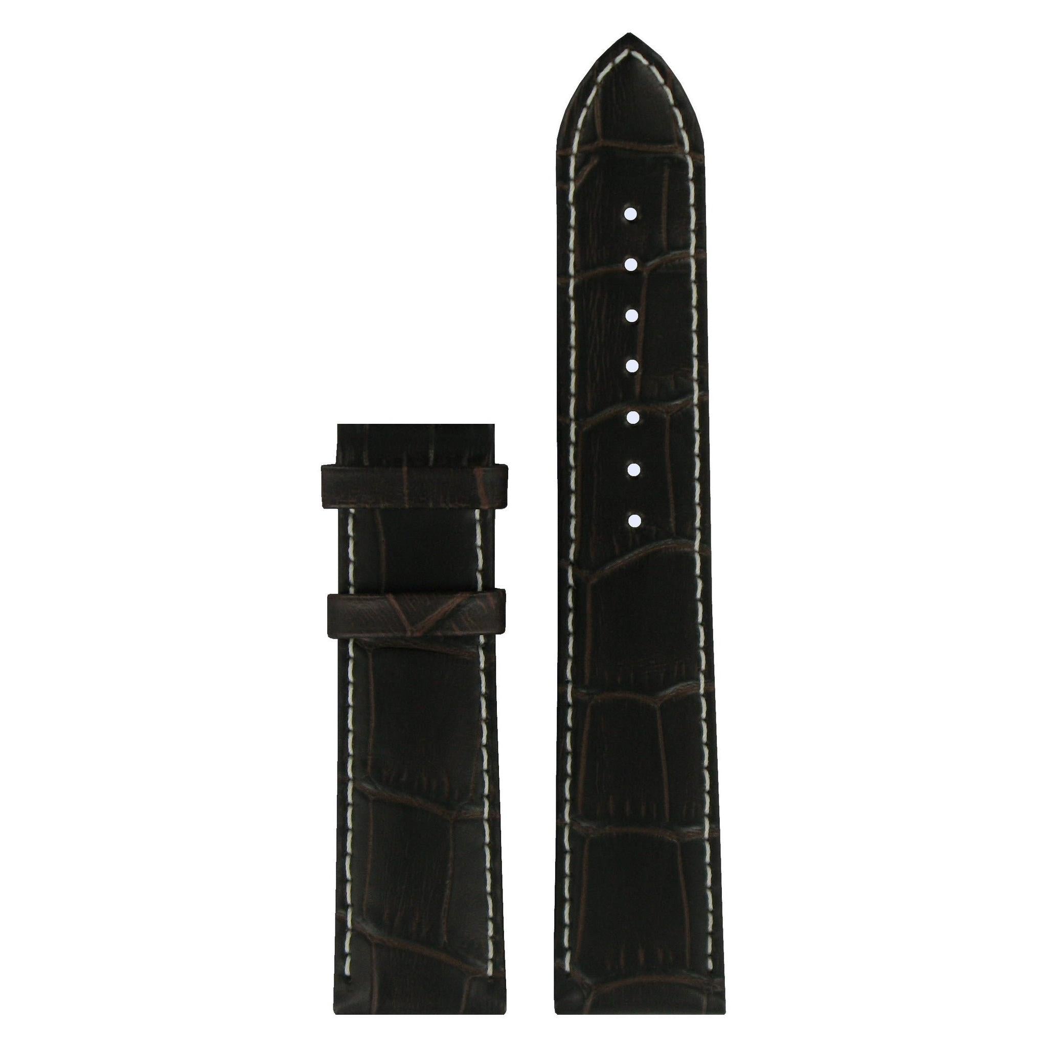 Tissot T0636171603700 Watch Band T610031126 Brown Leather 20 mm Tradition - Watch Plaza
