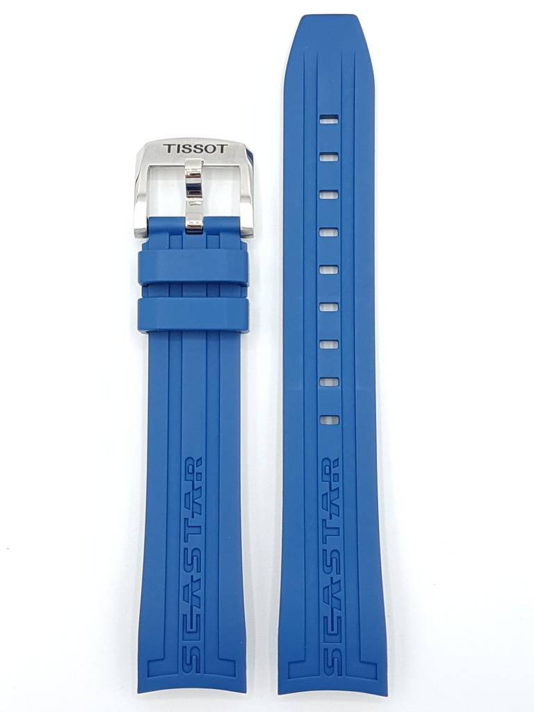 Tissot T066407A Seastar 1000 Watch Band T603031422 Blue Silicone 19 mm Seastar 1000 - Watch Plaza