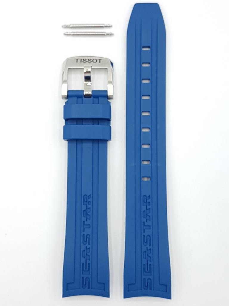 Tissot T066407A Seastar 1000 Watch Band T603031422 Blue Silicone 19 mm Seastar 1000 - Watch Plaza