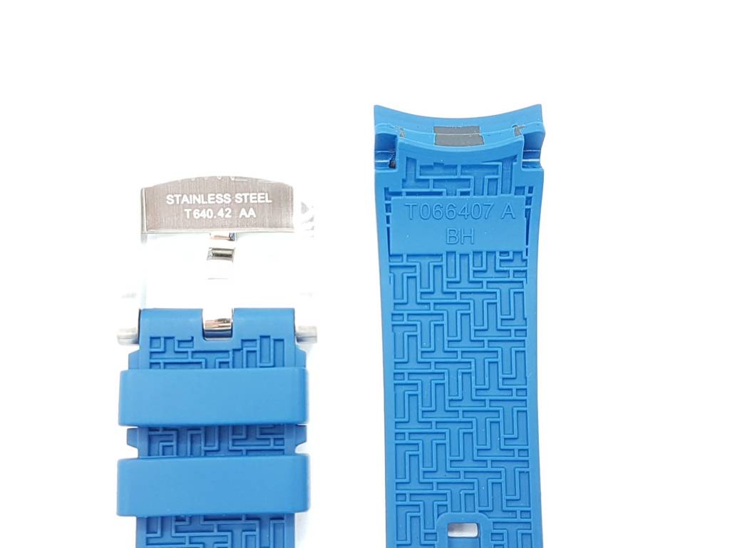 Tissot T066407A Seastar 1000 Watch Band T603031422 Blue Silicone 19 mm Seastar 1000 - Watch Plaza