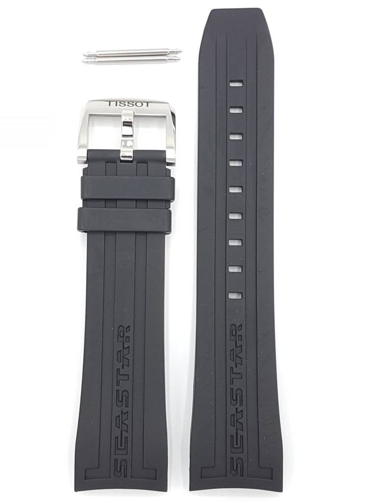 Tissot T066427A &amp; T066414 Seastar 660 Watch Band T603031453 Black Silicone 23 mm Seastar 1000 - Watch Plaza