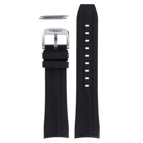 Tissot T066427A & T066414 Seastar 660 Watch Band T603031453 Black Silicone 23 mm Seastar 1000 - Watch Plaza