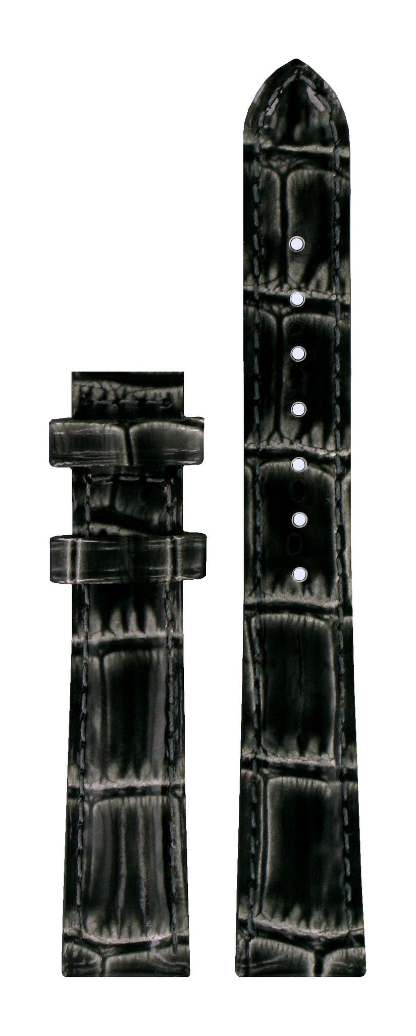 Tissot T0733101611600 Watch Band T610033280 Dark Gray Leather 14 mm T10 - Watch Plaza