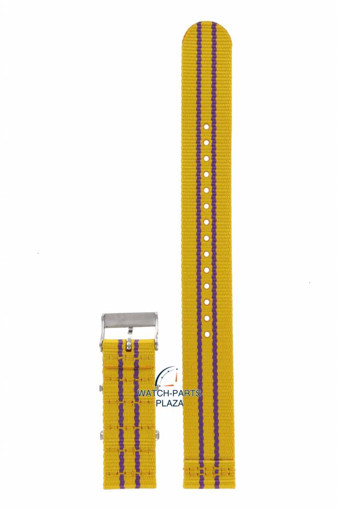 Tissot T095417 NBA Lakers Watch Band T604038541 Yellow Textile 19 mm Quickster - Watch Plaza