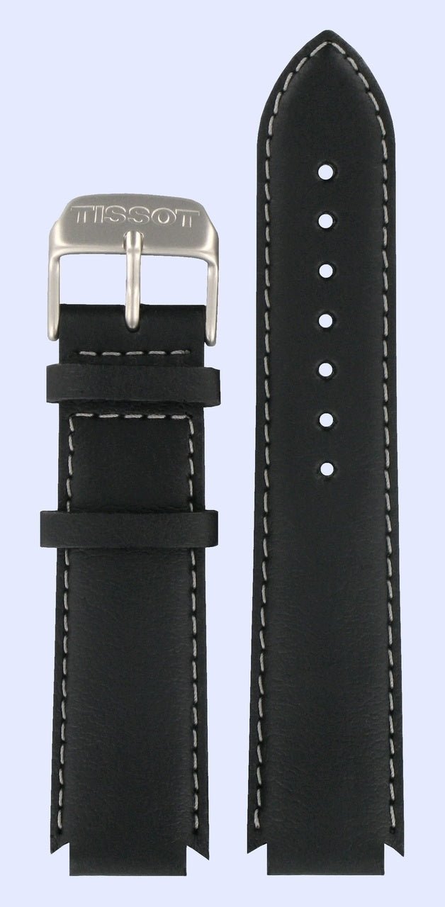 Tissot T1214 & T1215 Watch Band T600013436 Black Leather 22 mm Atollo - Watch Plaza