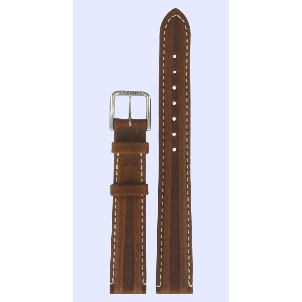 Tissot T14111132 Watch Band T600013423 Brown Leather 14 mm PR 100 - Watch Plaza