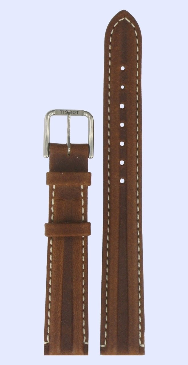 Tissot T14111132 Watch Band T600013423 Brown Leather 14 mm PR 100 - Watch Plaza