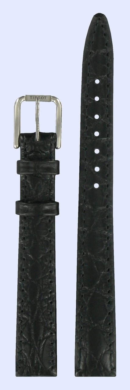 Tissot T151221 Watch Band T600013627 Black Leather 12 mm Seastar II - Watch Plaza