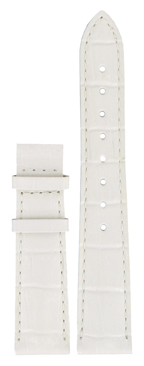 Tissot T22145621 Watch Band T610020654 White Leather 17 mm PRC 100 - Watch Plaza