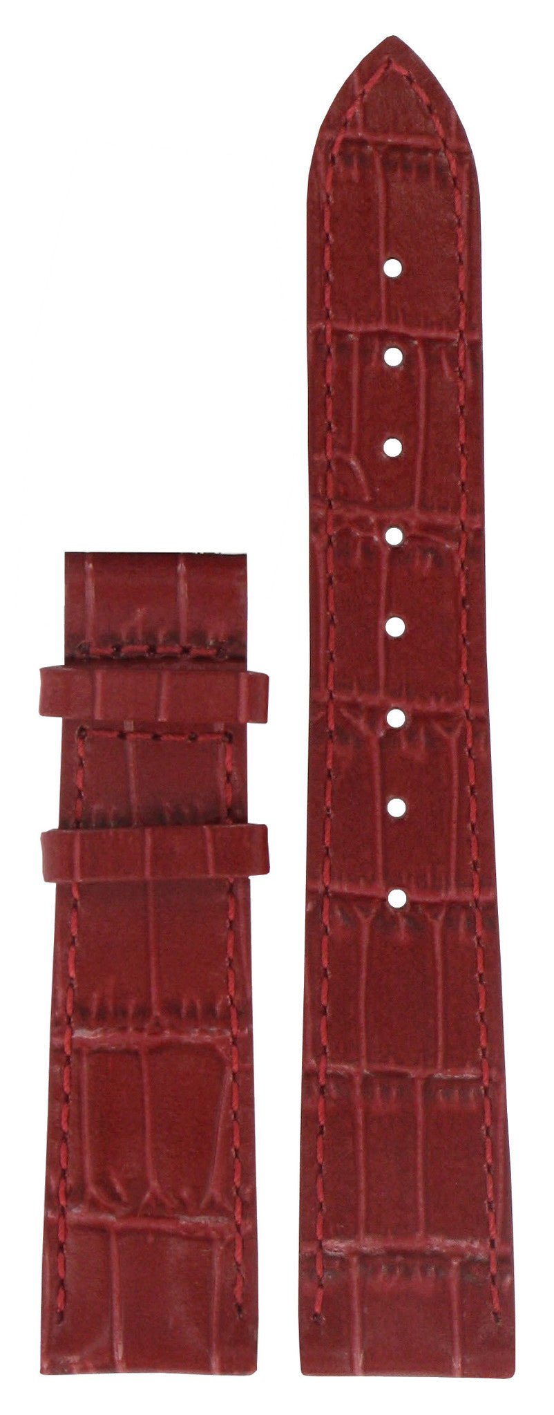 Tissot T22146681 Watch Band T610020567 Red Leather 17 mm PRC 100 - Watch Plaza