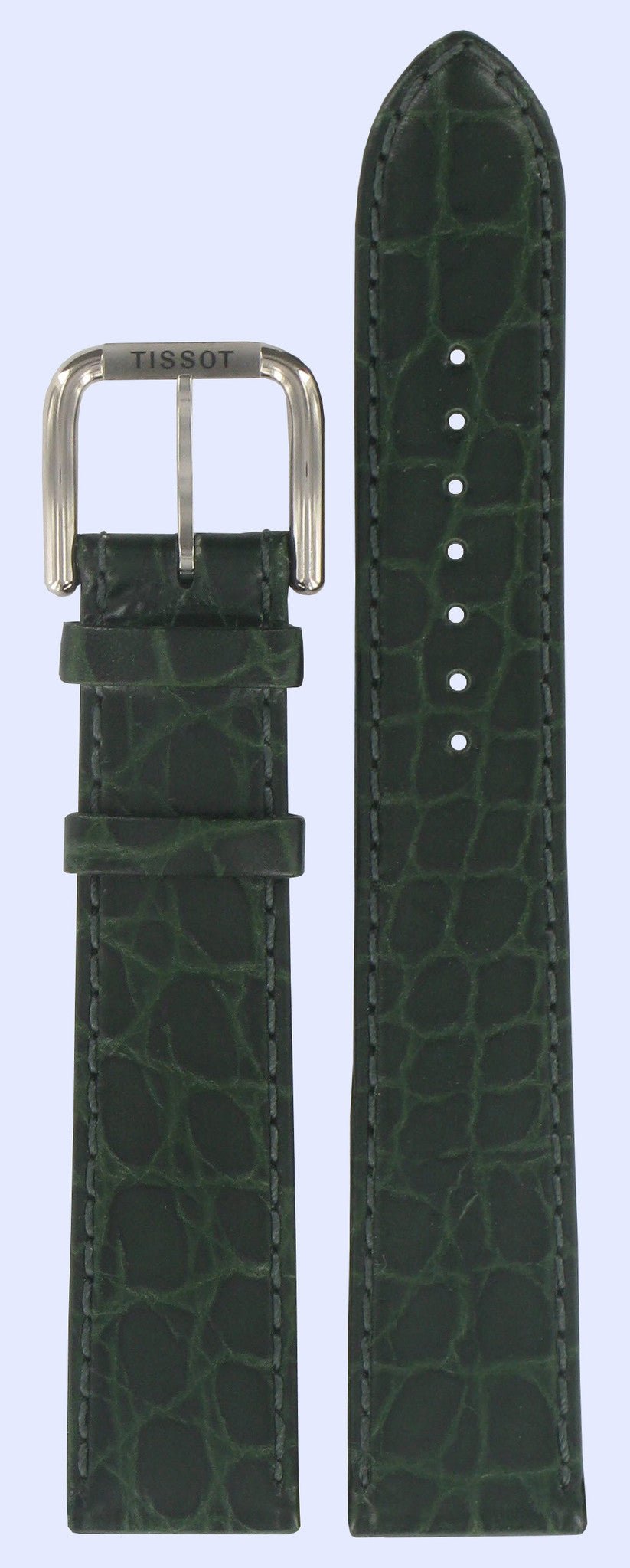 Tissot T25242113 Watch Band T600013256 Green Leather 18 mm PR 100 - Watch Plaza