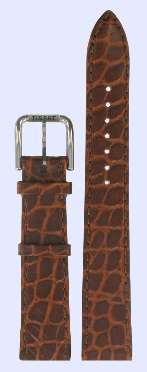 Tissot T25271873 Watch Band T600013249 Brown Leather 16 mm PR 100 - Watch Plaza