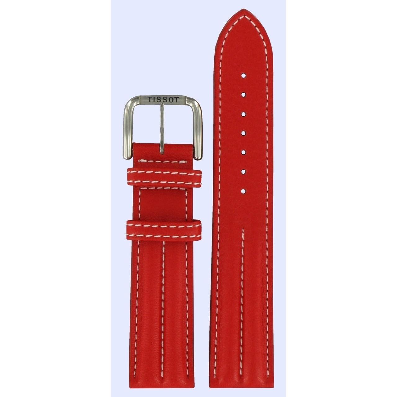 Tissot T27146662 & T27146612 Watch Band T600013631 Red Leather 20 mm PR 50 - Watch Plaza