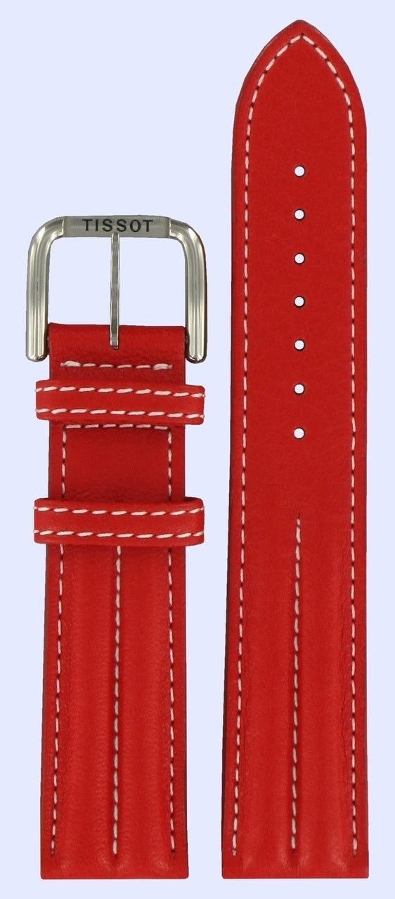 Tissot T27146662 & T27146612 Watch Band T600013631 Red Leather 20 mm PR 50 - Watch Plaza