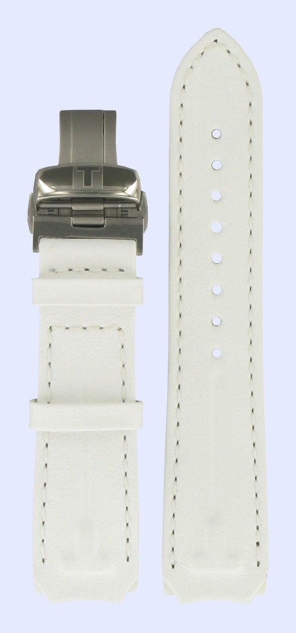 Tissot T33785885 Watch Band T600029221 White Leather mm T - Touch - Watch Plaza