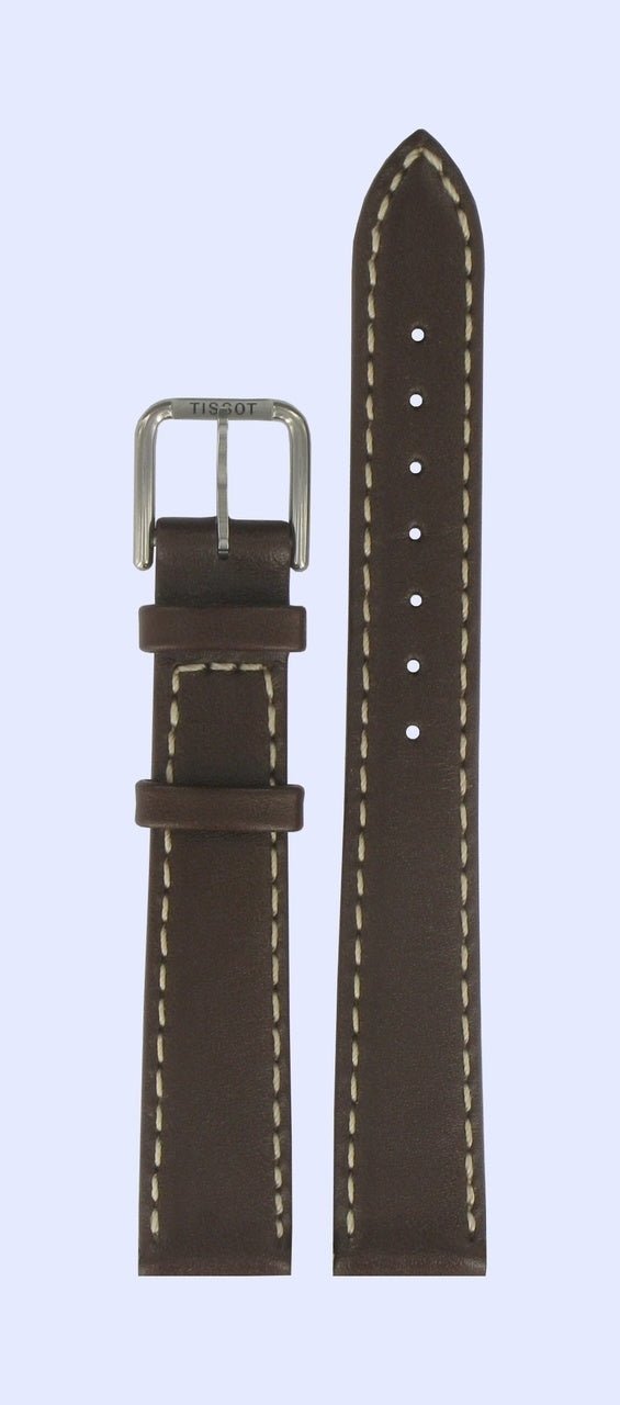 Tissot T34211113 Watch Band T600013141 Dark Brown Leather 14 mm PR50 2000 - Watch Plaza