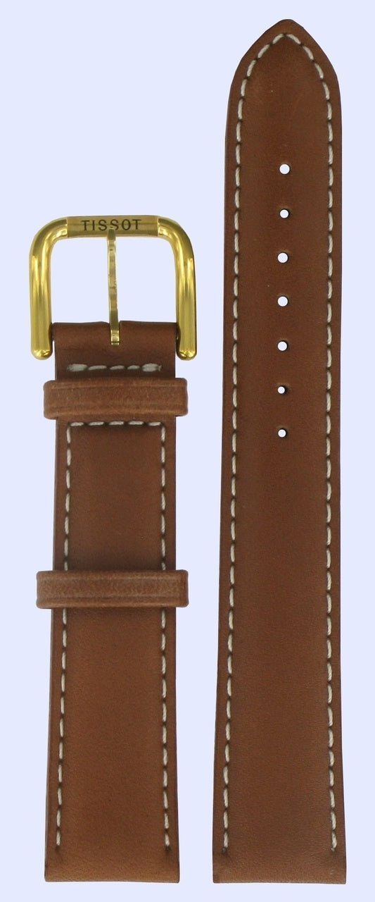 Tissot T3424 & T6134 - PR50 2000 Watch Band T600013137 Brown Leather 18 mm Classic Circle - Watch Plaza