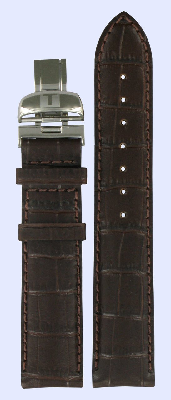 Tissot T361/461 - PRC200 Watch Band T600013367 Dark Brown Leather 19 mm PRC 200 - Watch Plaza