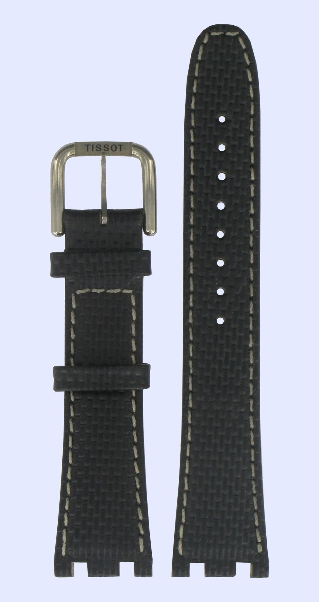 Tissot T37177012 Watch Band T600012996 Black Leather 20 mm Two Timer 4 - Watch Plaza